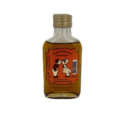 Babbelaarlikeur 20% zakflacon 10 cl etiket