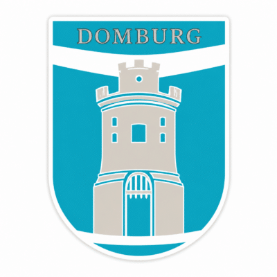Sticker Wapen Domburg schildvorm