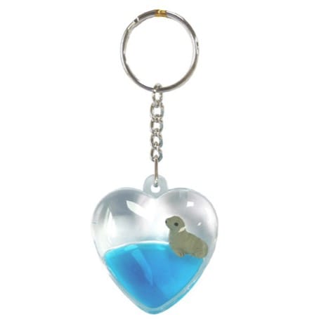 Sleutelhanger hartje met water en Zeehond