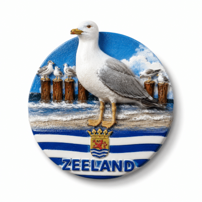 Magneet rond met meeuw ZO