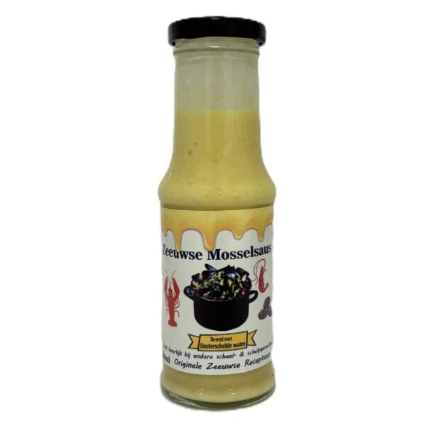 Zeeuwse Mosselsaus met oosterscheldewater 200 ml.