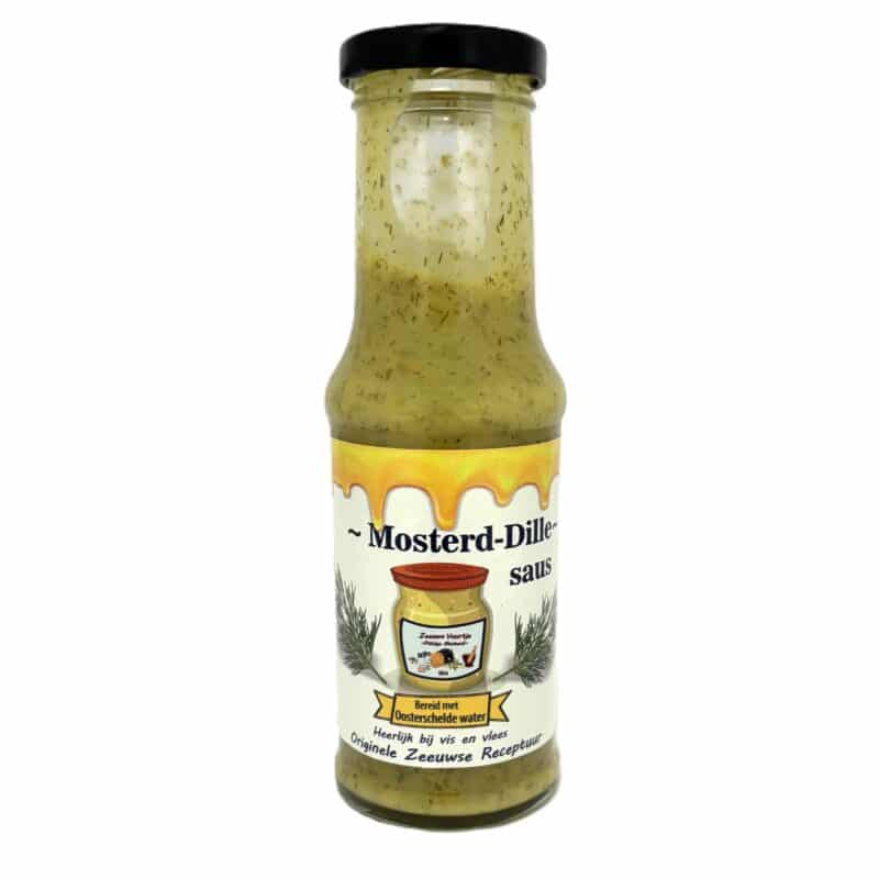 Mosterd-Dille saus met oosterscheldewater 200 ml.