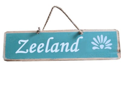 Tekstbord Zeeland rechthoek blauw