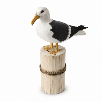 Meeuw op palen hout medium